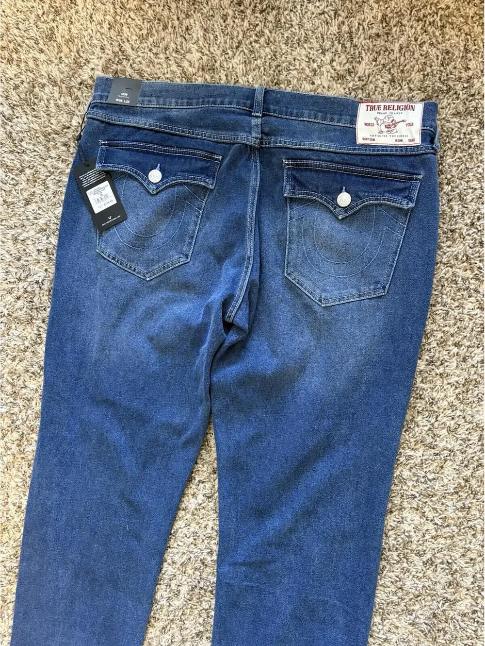 True Religion Geno Relaxed Slim Flap Jeans Men’s Size 36x32 Harmonious Wash NWT